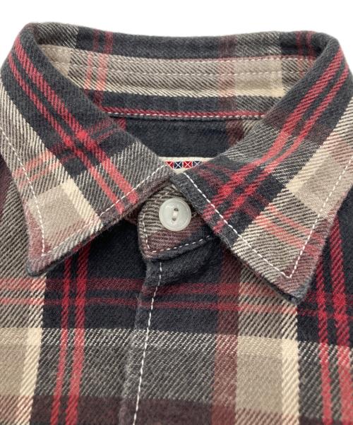 Hysteric Glamour（ヒステリックグラマー）Hysteric Glamour (ヒステリックグラマー) ワークネルシャツ ブラック×ベージュ サイズ:freeの古着・服飾アイテム