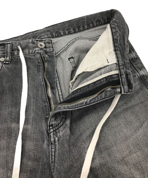 Whim Gazette（ウィムガゼット）Whim Gazette (ウィムガゼット) ドロストデニムパンツ ブラック サイズ:36の古着・服飾アイテム