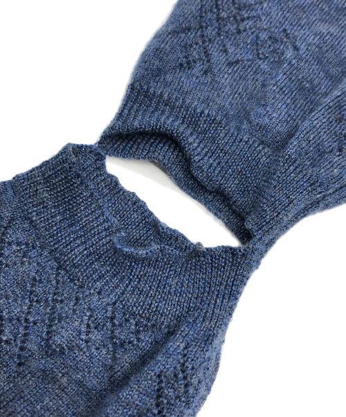 IRENE（アイレネ）IRENE (アイレネ) Eyelet High Gauge Cardigan ブルー サイズ:36の古着・服飾アイテム