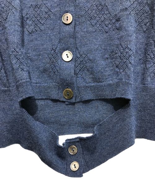IRENE（アイレネ）IRENE (アイレネ) Eyelet High Gauge Cardigan ブルー サイズ:36の古着・服飾アイテム
