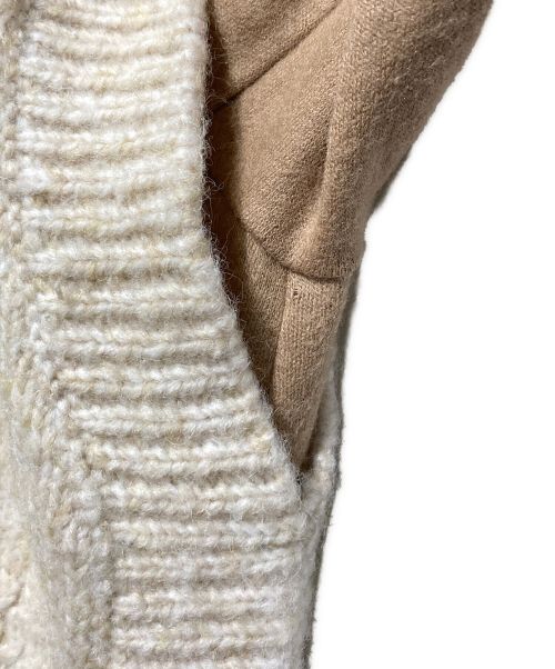 BALLSEY（ボールジィ）BALLSEY (ボールジィ) ミルドウールニットコンビ フレアワンピース ベージュ サイズ:36の古着・服飾アイテム