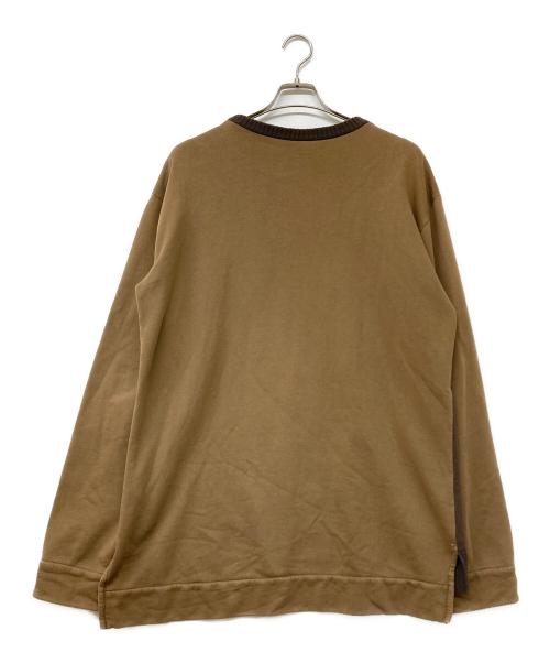 N°21 numero ventuno（ヌメロヴェントゥーノ）N°21 numero ventuno (ヌメロヴェントゥーノ) ストライプニット切替スウェット ブラウン サイズ:Mの古着・服飾アイテム