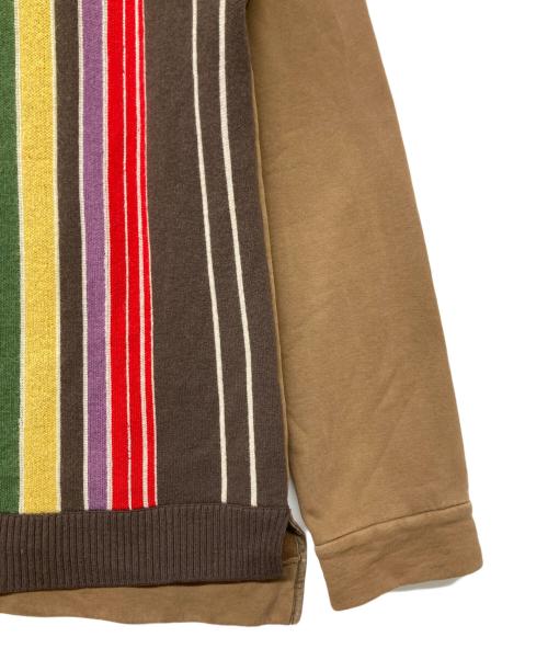 N°21 numero ventuno（ヌメロヴェントゥーノ）N°21 numero ventuno (ヌメロヴェントゥーノ) ストライプニット切替スウェット ブラウン サイズ:Mの古着・服飾アイテム