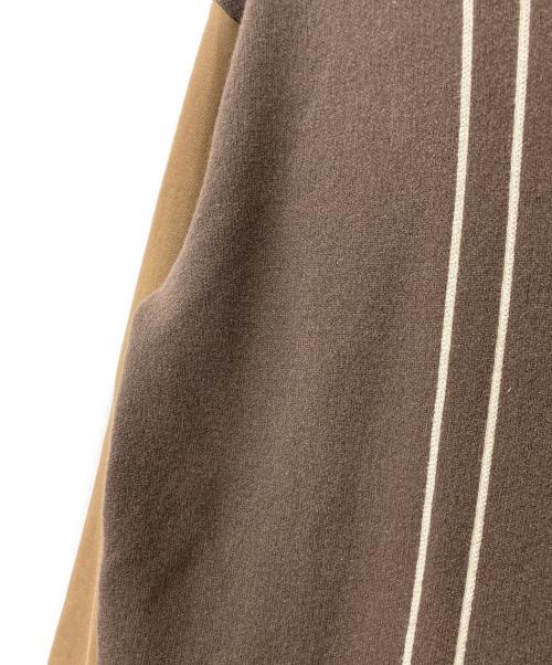 N°21 numero ventuno（ヌメロヴェントゥーノ）N°21 numero ventuno (ヌメロヴェントゥーノ) ストライプニット切替スウェット ブラウン サイズ:Mの古着・服飾アイテム