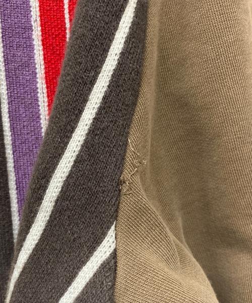 N°21 numero ventuno（ヌメロヴェントゥーノ）N°21 numero ventuno (ヌメロヴェントゥーノ) ストライプニット切替スウェット ブラウン サイズ:Mの古着・服飾アイテム