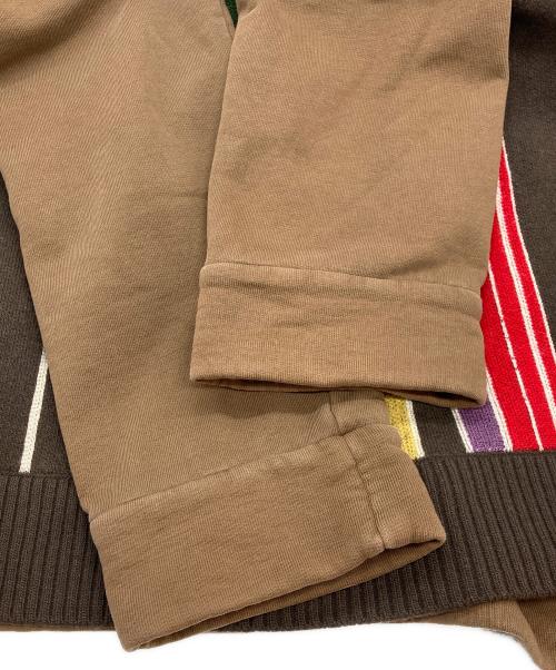 N°21 numero ventuno（ヌメロヴェントゥーノ）N°21 numero ventuno (ヌメロヴェントゥーノ) ストライプニット切替スウェット ブラウン サイズ:Mの古着・服飾アイテム