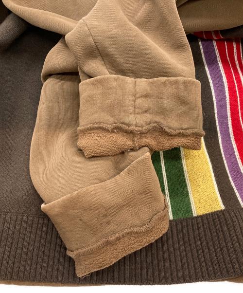 N°21 numero ventuno（ヌメロヴェントゥーノ）N°21 numero ventuno (ヌメロヴェントゥーノ) ストライプニット切替スウェット ブラウン サイズ:Mの古着・服飾アイテム