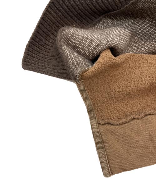 N°21 numero ventuno（ヌメロヴェントゥーノ）N°21 numero ventuno (ヌメロヴェントゥーノ) ストライプニット切替スウェット ブラウン サイズ:Mの古着・服飾アイテム