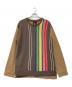 N°21 numero ventuno（ヌメロヴェントゥーノ）の古着「ストライプニット切替スウェット」｜ブラウン