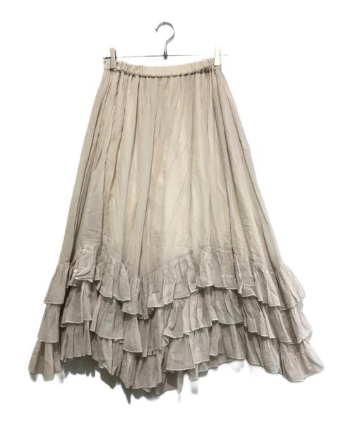 CADUNE（カデュネ）CADUNE (カデュネ) ティアードスカート アイボリー サイズ:36の古着・服飾アイテム