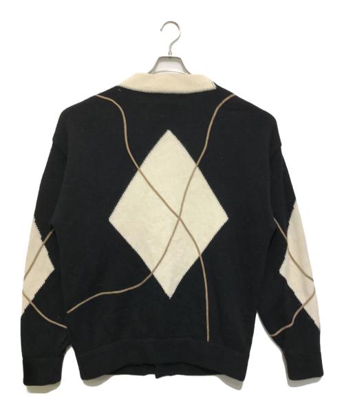 taupe（トープ）TAUPE (トープ) アーガイルカーディガン ホワイト×ブラック サイズ:3の古着・服飾アイテム