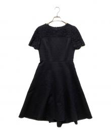 ANAYI（アナイ）の古着「レース切替ワンピース」｜ネイビー