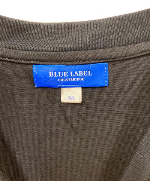 BLUE LABEL CRESTBRIDGE（ブルーレーベルクレストブリッジ）BLUE LABEL CRESTBRIDGE (ブルーレーベルクレストブリッジ) 半袖切替ワンピース ブラック×グレー サイズ:SIZE 38の古着・服飾アイテム