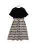 BLUE LABEL CRESTBRIDGE (ブルーレーベルクレストブリッジ) 半袖切替ワンピース ブラック×グレー サイズ:SIZE 38：7000円