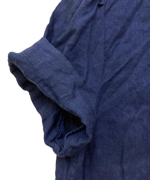 POLO RALPH LAUREN（ポロ・ラルフローレン）POLO RALPH LAUREN (ポロ・ラルフローレン) フレンチスリーブQRタグB.D.刺繍リネンシャツ ネイビー サイズ:SIZE Lの古着・服飾アイテム