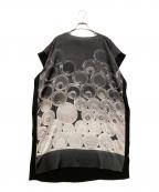 PLAIN PEOPLEプレインピープル）の古着「転写プリントサテンワンピース」｜ブラック