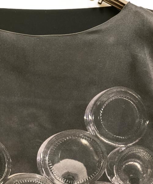 PLAIN PEOPLE（プレインピープル）PLAIN PEOPLE (プレインピープル) 転写プリントサテンワンピース ブラック サイズ:SIZE 3の古着・服飾アイテム