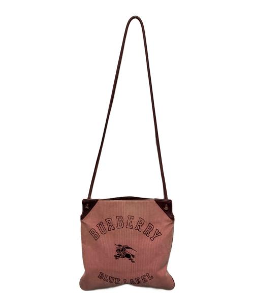 BURBERRY BLUE LABEL（バーバリー ブルー レーベル）BURBERRY BLUE LABEL (バーバリー ブルー レーベル) コーデュロイショルダーバッグ ピンクの古着・服飾アイテム