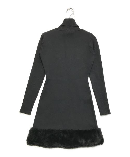 darich（ダーリッチ）darich (ダーリッチ) ファードッキングニットミニワンピース ブラック サイズ:FREEの古着・服飾アイテム