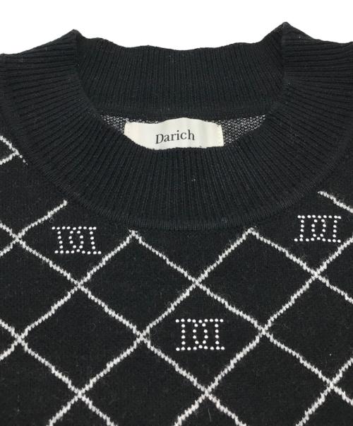 darich（ダーリッチ）darich (ダーリッチ) ダイヤロゴニットミニワンピース ブラック サイズ:FREEの古着・服飾アイテム