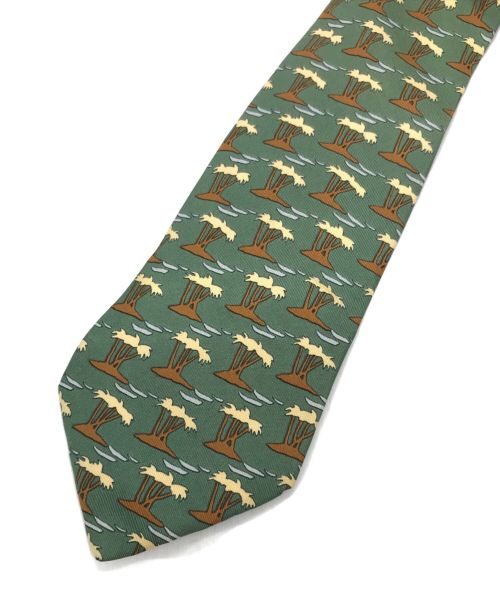 HERMES（エルメス）HERMES (エルメス) アイランドツリーシルクネクタイ グリーン サイズ:ーの古着・服飾アイテム