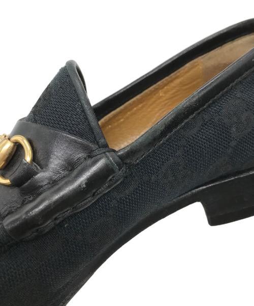 GUCCI（グッチ）GUCCI (グッチ) GGキャンバスビットローファー ブラック サイズ:34 1/2 Cの古着・服飾アイテム