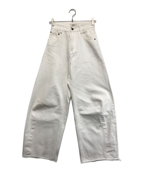 Q.anos（キュアノス）Q.anos (キュアノス) ワイドデニムパンツ ホワイトの古着・服飾アイテム