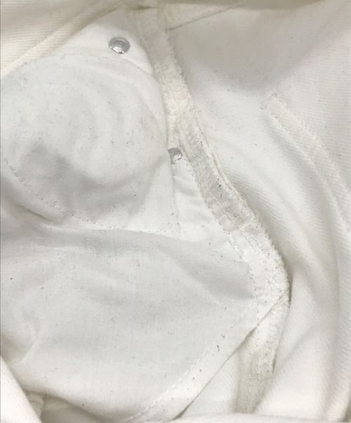 Q.anos（キュアノス）Q.anos (キュアノス) ワイドデニムパンツ ホワイトの古着・服飾アイテム