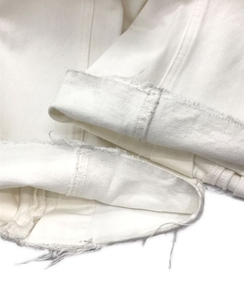 Q.anos（キュアノス）Q.anos (キュアノス) ワイドデニムパンツ ホワイトの古着・服飾アイテム