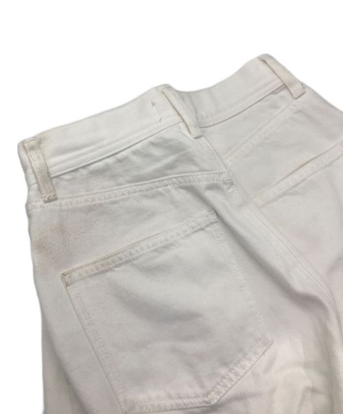 Q.anos（キュアノス）Q.anos (キュアノス) ワイドデニムパンツ ホワイトの古着・服飾アイテム
