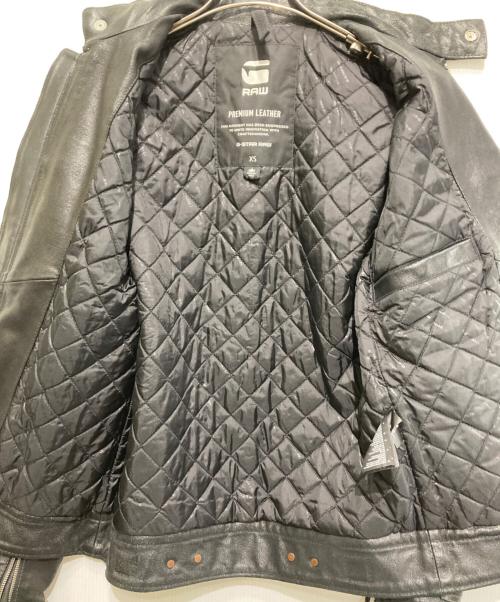 G-STAR RAW（ジースターロゥ）G-STAR RAW (ジースターロゥ) レザーライダースジャケット ブラック サイズ:XSの古着・服飾アイテム