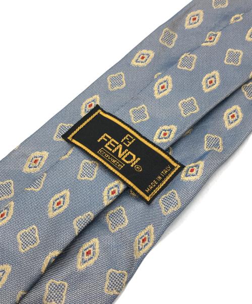 FENDI（フェンディ）FENDI (フェンディ) 柄シルクネクタイ ブルー サイズ:ーの古着・服飾アイテム
