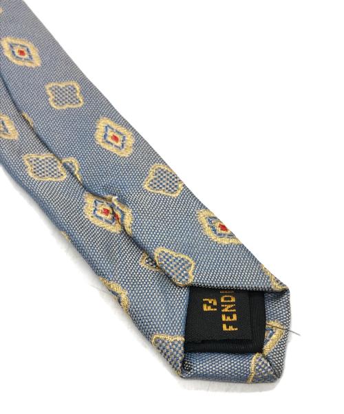 FENDI（フェンディ）FENDI (フェンディ) 柄シルクネクタイ ブルー サイズ:ーの古着・服飾アイテム