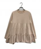 YORIヨリ）の古着「裏毛ティアードフリルカットソー」｜ピンク