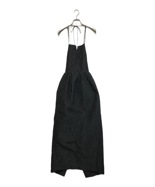 LE CIEL BLEU（ルシェルブルー）LE CIEL BLEU (ルシェルブルー) halterneck Barrel Jacquard Dres ブラック サイズ:38の古着・服飾アイテム