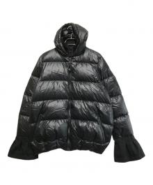 SNOWMAN NEW YORK（スノーマンニューヨーク）の古着「【700フィルパワー】ミディアム丈 ダウンジャケット HELLO（Single Zip）」｜ブラック