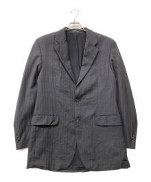 LAUREN RALPH LAUREN（ローレンラルフローレン）の古着「カナダ製 80s ヴィンテージ 2Bシングルブレストウールストライプジャケット」｜グレー