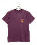 Hysteric Glamourヒステリックグラマー）の古着「SPIDER WEB GIRL プリント ポケ付Tシャツ」｜パープル