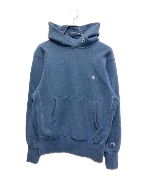 Champion REVERSE WEAVE（チャンピオン リバース ウィーブ）Champion REVERSE WEAVE (チャンピオン リバース ウィーブ) ロゴパーカー スカイブルー サイズ:Mの古着・服飾アイテム