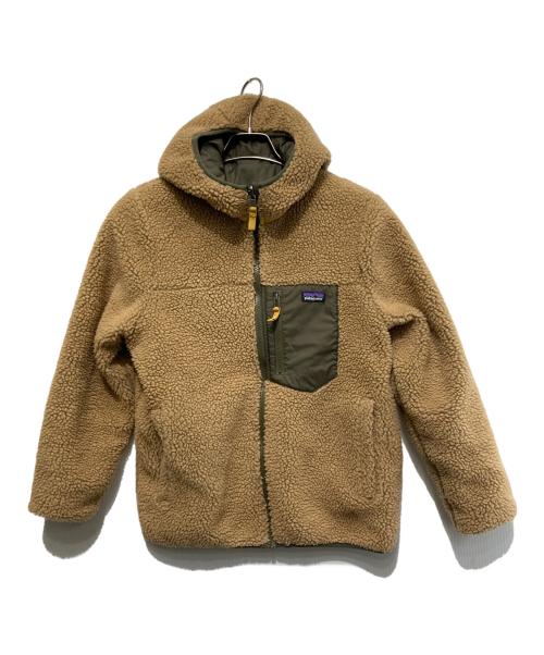 Patagonia（パタゴニア）Patagonia (パタゴニア) キッズリバーシブルレディフリースジャケット ブラウン×カーキ サイズ:XLの古着・服飾アイテム