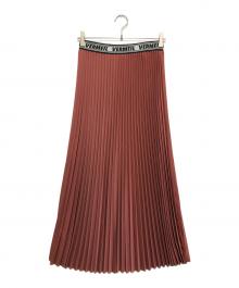 VERMEIL par iena（ヴェルメイユ パー イエナ）の古着「22AW ロゴゴムプリーツマキシスカート」｜レッド