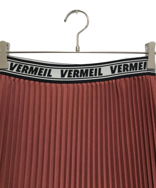VERMEIL par iena（ヴェルメイユ パー イエナ）VERMEIL par iena (ヴェルメイユ パー イエナ) 22AW ロゴゴムプリーツマキシスカート レッド サイズ:36の古着・服飾アイテム