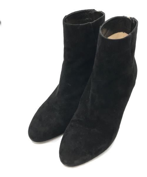 JIMMY CHOO（ジミーチュウ）JIMMY CHOO (ジミーチュウ) ポインテッドトゥバックジップスウェードブーツ ブラック サイズ:38 1/2(24.5～25㎝相当)の古着・服飾アイテム