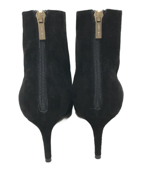JIMMY CHOO（ジミーチュウ）JIMMY CHOO (ジミーチュウ) ポインテッドトゥバックジップスウェードブーツ ブラック サイズ:38 1/2(24.5～25㎝相当)の古着・服飾アイテム