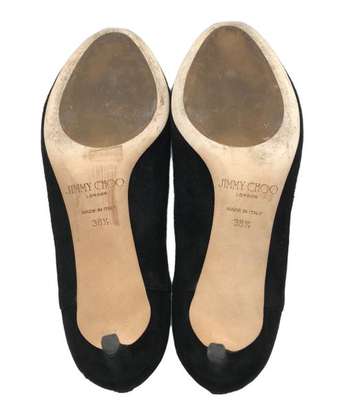 JIMMY CHOO（ジミーチュウ）JIMMY CHOO (ジミーチュウ) ポインテッドトゥバックジップスウェードブーツ ブラック サイズ:38 1/2(24.5～25㎝相当)の古着・服飾アイテム