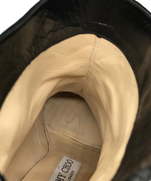 JIMMY CHOO（ジミーチュウ）JIMMY CHOO (ジミーチュウ) ポインテッドトゥバックジップスウェードブーツ ブラック サイズ:38 1/2(24.5～25㎝相当)の古着・服飾アイテム