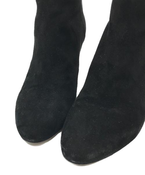 JIMMY CHOO（ジミーチュウ）JIMMY CHOO (ジミーチュウ) ポインテッドトゥバックジップスウェードブーツ ブラック サイズ:38 1/2(24.5～25㎝相当)の古着・服飾アイテム