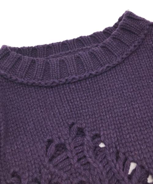 Tamme（タム）Tamme (タム) イーグルパターンダメージニット パープル サイズ:‐の古着・服飾アイテム