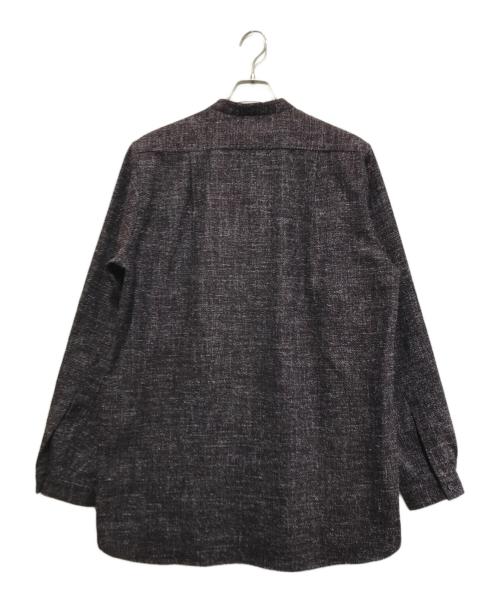 FRANK LEDER（フランクリーダー）FRANK LEDER (フランクリーダー) バンドカラーツイードシャツ ネイビー サイズ:Mの古着・服飾アイテム
