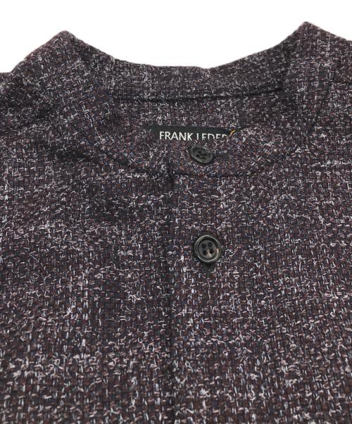 FRANK LEDER（フランクリーダー）FRANK LEDER (フランクリーダー) バンドカラーツイードシャツ ネイビー サイズ:Mの古着・服飾アイテム
